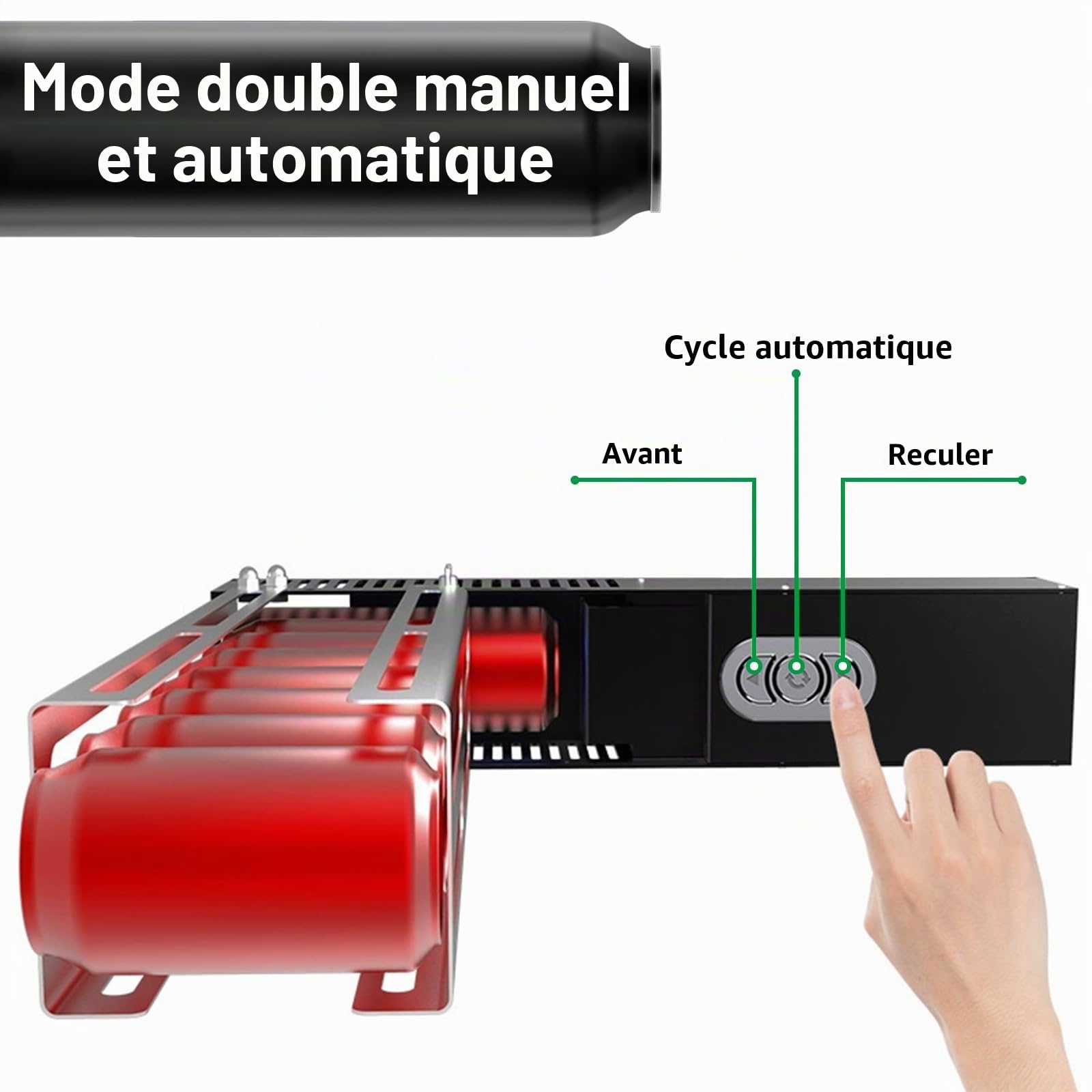 JAOGAUS Broyeur de Canettes Electrique, Recyclage Automatique des Canettes en Aluminium de 6à 18 oz, Modes Automatique et Manuel, Recyclage des Canettes Soda, et des Bouteilles d'eau en Plastique