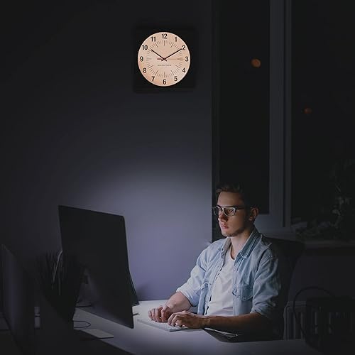 Miniatura 9 de MARATHON Studio Edition Jumbo - Reloj de pared analógico de 12 pulgadas con luz nocturna automática