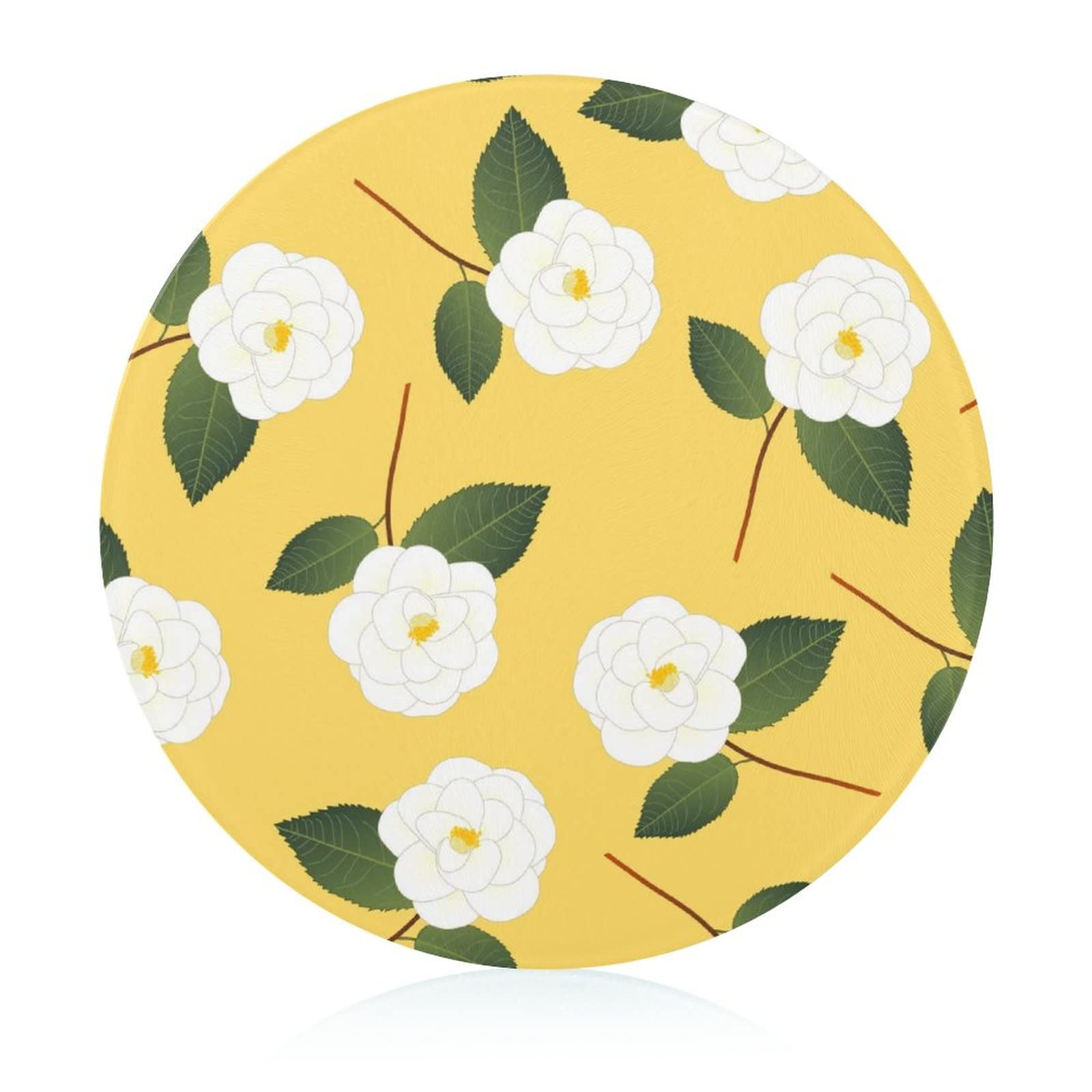 Planche en verre de cuisine 20 cm motif floral élégant