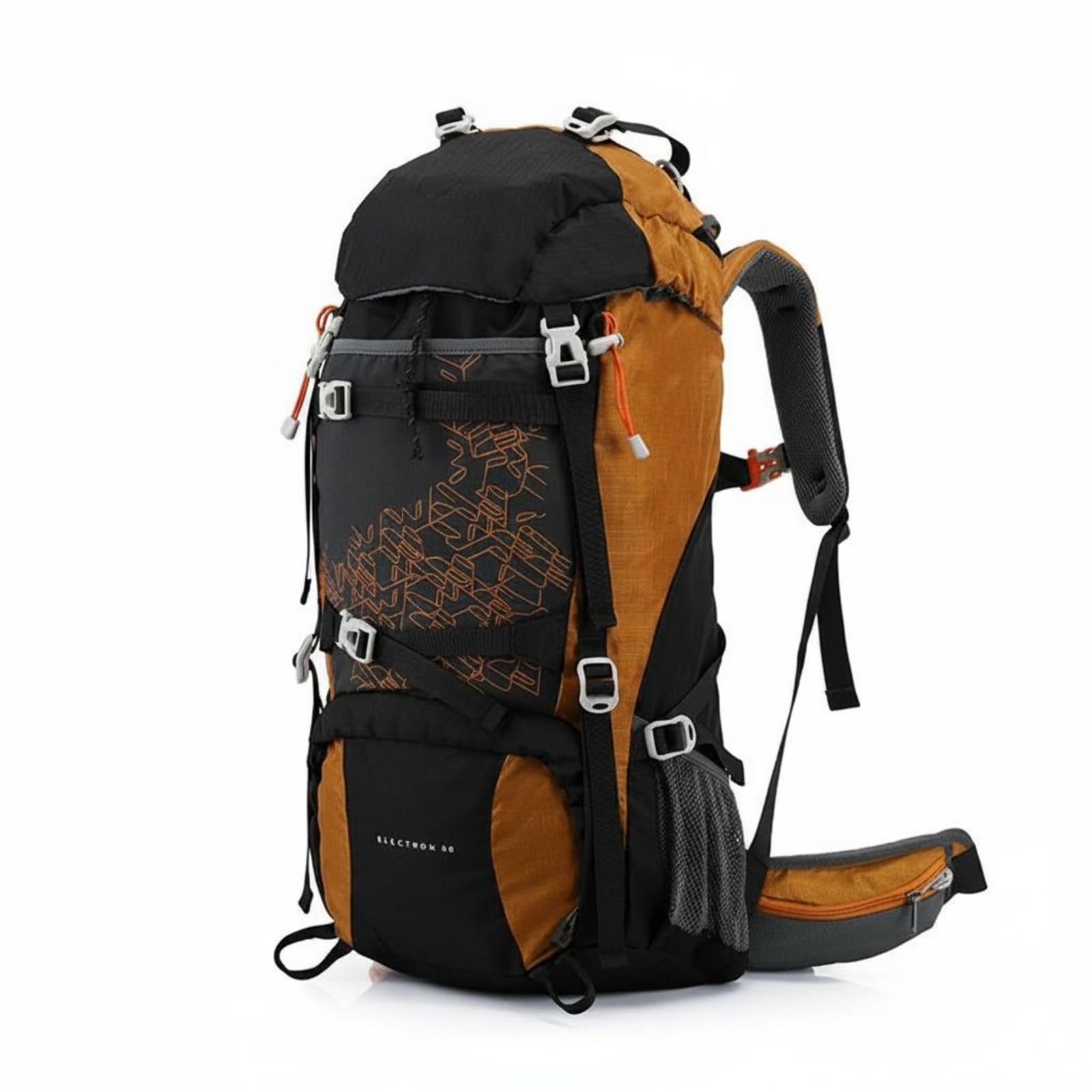Waterproof Hiking Backpack Tear Resistant Large Capacity Backpack Long-Lasting Travel Pack for Sports, Brown | Sporting Goods | Outdoor Sports | Camping & Hiking-image-32