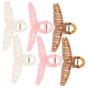 DOITOOL 6pcs Large Hair Claw Clips for Thick Hair Durable Acrylic Jaw Clips Multiple Colors for Styling Makeup and Daily Use Women