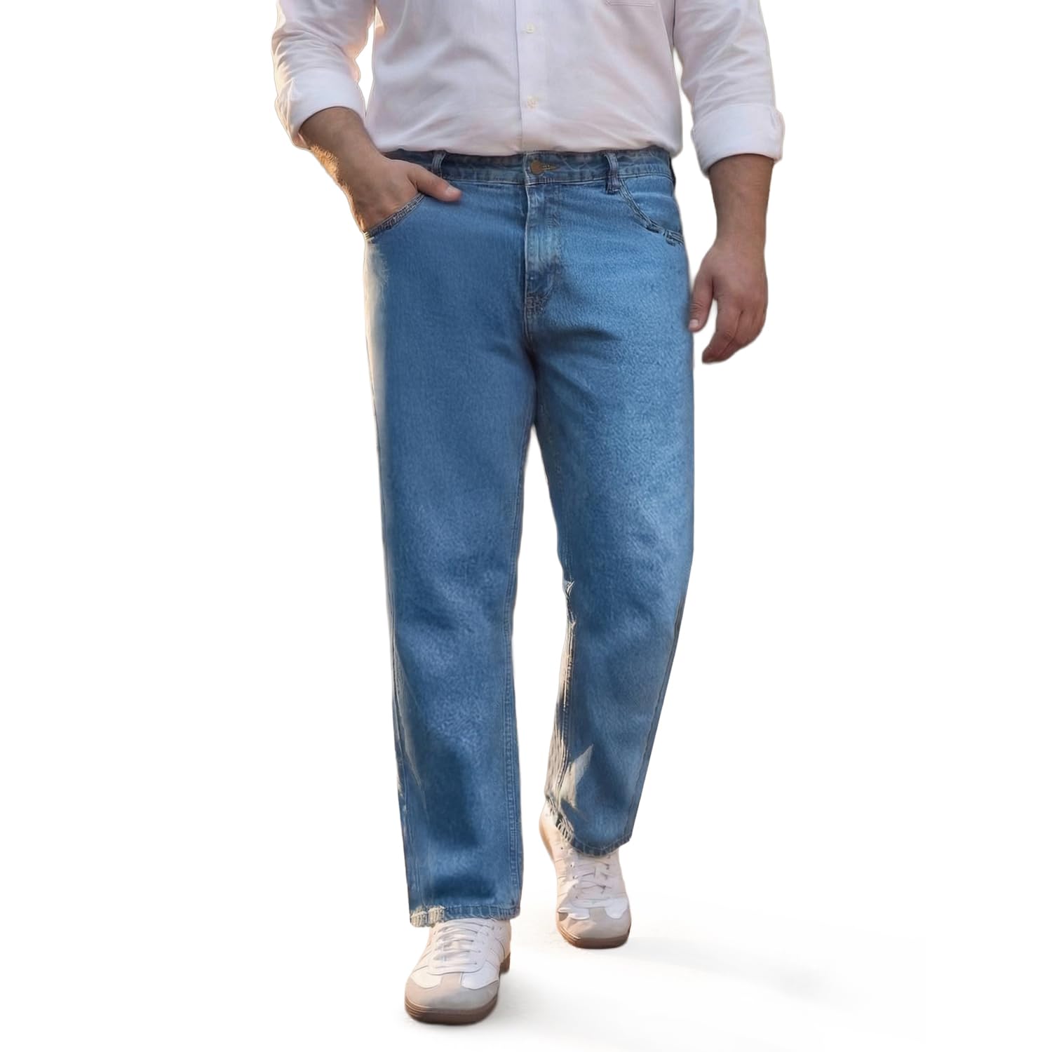 urbano plus Men's Relaxed Fit Washed Denim Jeans Non-Stretchable-picture-17
