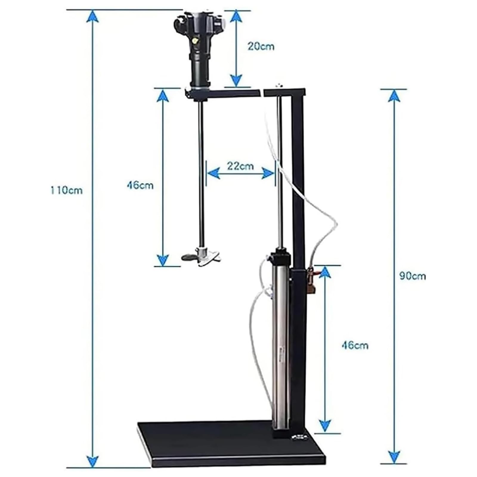 Miscelatore pneumatico per vernice, miscelatore automatico in acciaio inossidabile, miscelatore liquido alimentato ad aria da 5 galloni, 1500-3000 giri/min, per una miscelazione efficiente della
