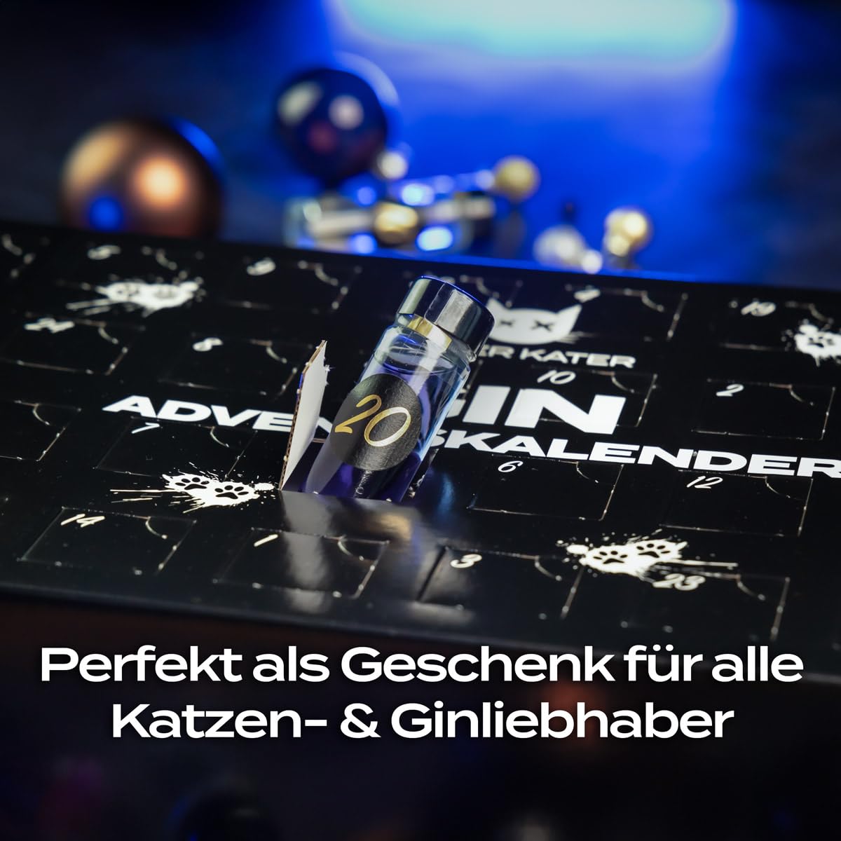 BÖSER KATER Gin Adventskalender | Die perfekte Geschenkidee | Weihnachtskalender für Katzen- und Gin-Liebhaber | Limitierte Auflage | 24 spannende Türchen mit außergewöhnlichen & exklusiven Sorten