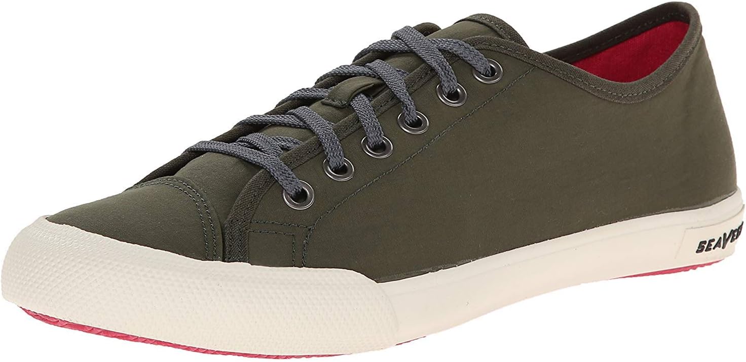 SEAVEES Women's 08/61 Army Issue Low Nylon Fashion Sneaker, Olive, 6 D US