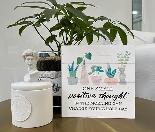 Miniatura 5 de Letreros de madera inspiradores, decoración de escritorio de caja de madera, decoración de mesa verde, decoración de oficina, decoración del hogar