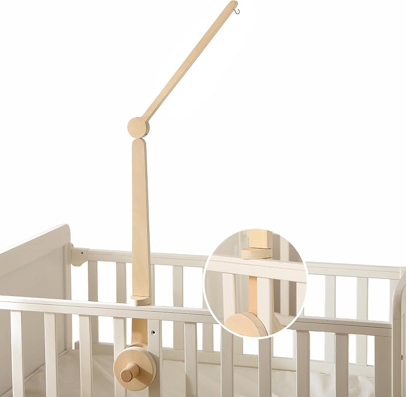 Crib Mobile Arm - Baby Mobile Hanger with 2-Height Settings Adjustable, Stabilizing Attachment for Added Safety, Mobile Arm for Crib, Sturdy & Secure Design for Nursery Mobile
