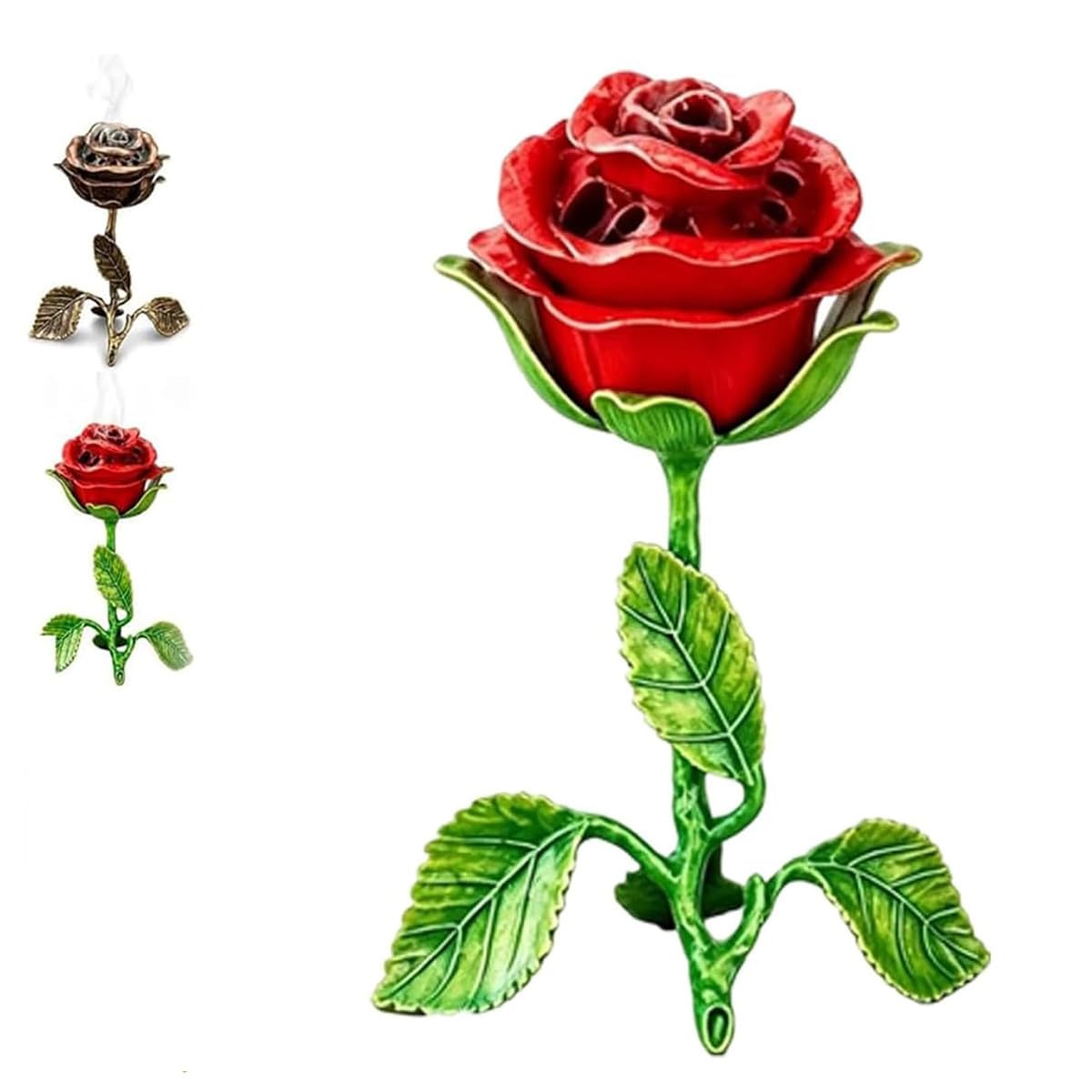 Vintage Rose Incense Burner for Home Decor Meditation Yoga，Rose
