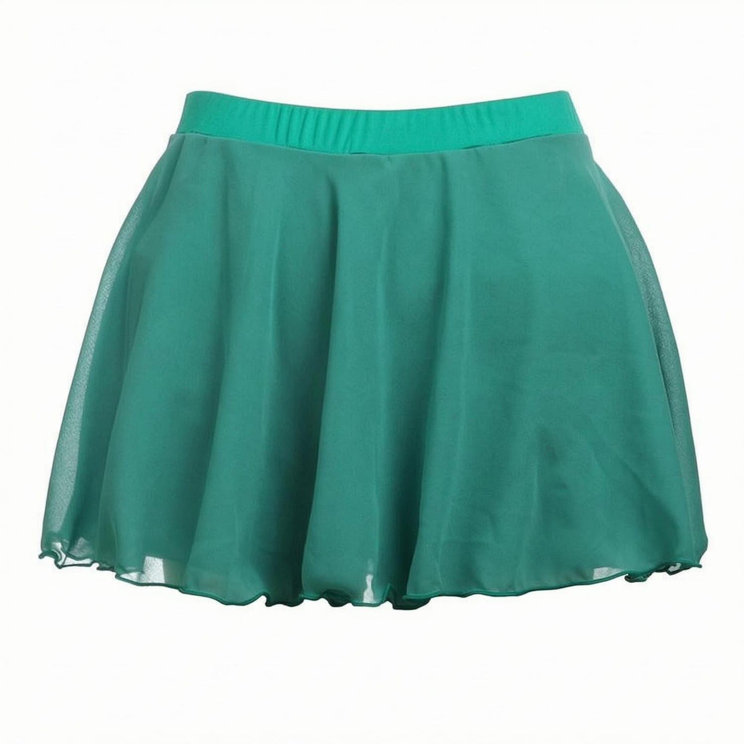 ZOOMELLA Built-in Skirt Skirted Skating Shorts Stretch Waistband Skating Skort Pull-on Sports Protection Gear Wavy Hem, Peacock Green, Xl|Dresses|Sporting Goods-image-19