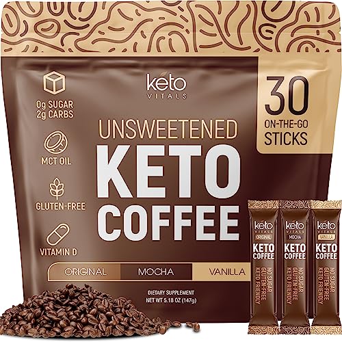 Best Coffee for Keto: Top High-Performance Keto Coffee Pods Reviewed 15 Keto Vitals Instant Keto Coffee Powder - Low-Calorie Unsweetened Instant Coffee Packets, Single Serve - Keto Coffee Instant Mix in Original, Vanilla, & Mocha Flavors - 30 Count