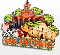 Vista 1 de Imán para nevera de San Antonio, Texas, Estados Unidos, América, colección de madera, madera 3D, hecho a mano, recuerdos de ciudad, imán