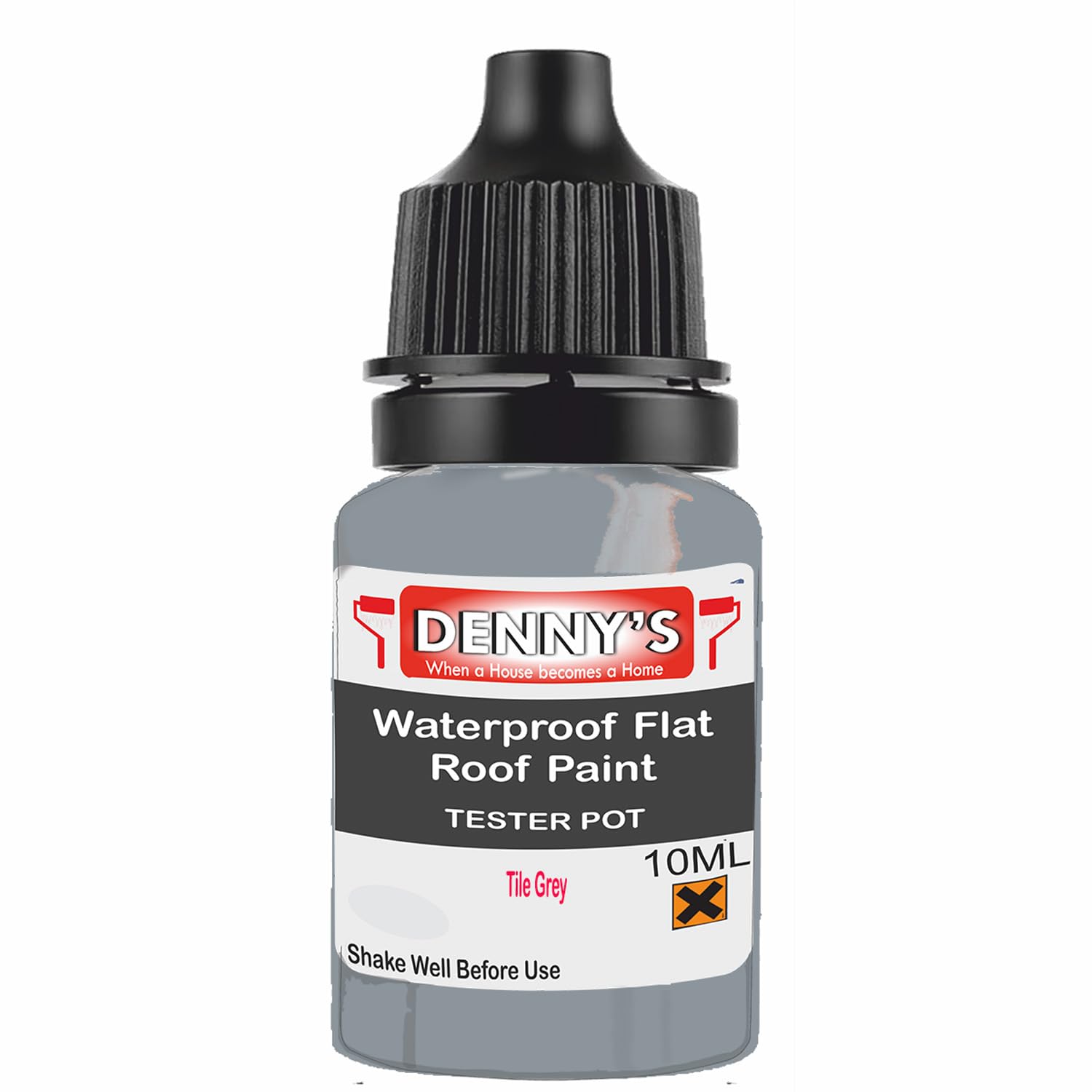SCOOBYS PAINTS BACK IN THE MIX Chlorinated Rubber Flat Roof Paint – Waterproof Roof Sealer & Leak Repair Coating, Quick Drying, High Adhesion (Tile Grey, 10ML Tester Bottle)