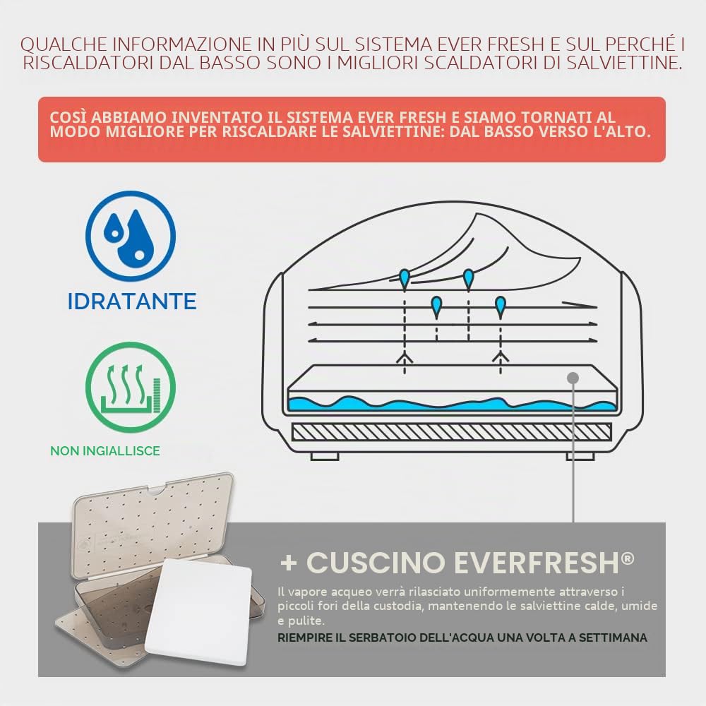 Prince Lionheart EVO Riscaldasalviette Luce Notturna Bianco Bassa Tensione Ever-Fresh System