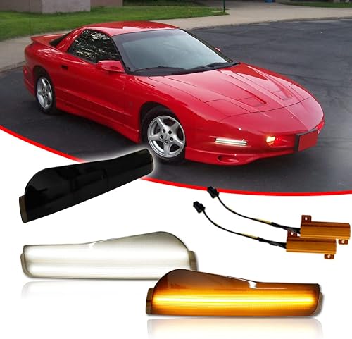 Miniatura 3 de KENRTIR Para 1993 1994 1995 1996 1997 Pontiac Firebird Trans Am Smoked Lens parachoques delantero esquina marcador lateral luces de estacionamiento