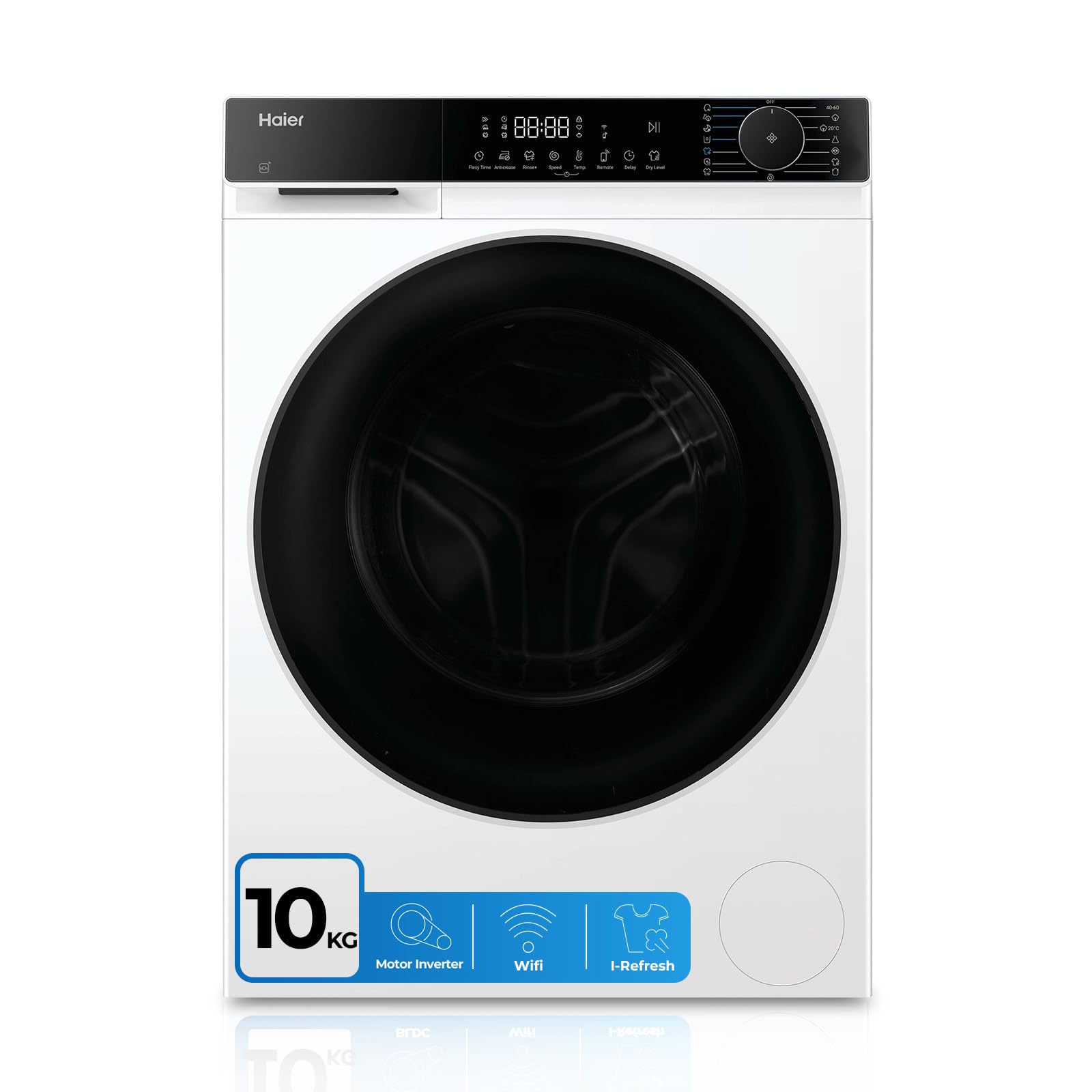 Haier X 5 HWD100-BP16357US Lavadora Secadora, Capacidad 10KG+6KG, Motor Inverter, WIFI, TecnologÃa Antibacterias, Refresh, Inicio diferido, DetectorKG, 60CM Ancho, 1600 RPM, 16 programas, Blanco