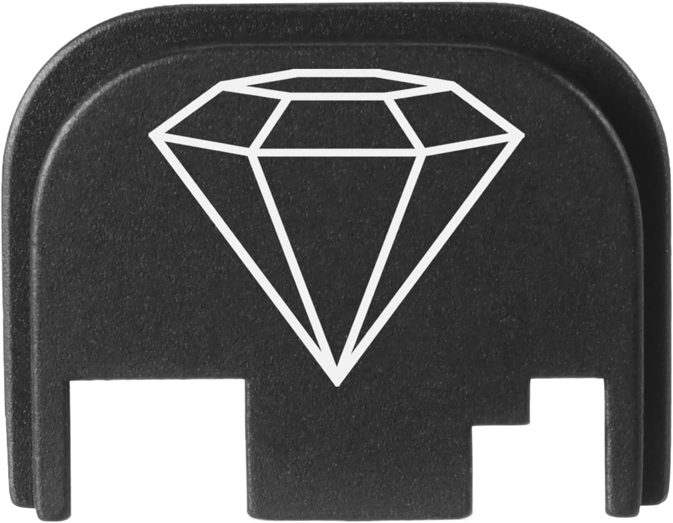 NDZ Performance Rear Slide Cover Back Plate for Glock Gen 1-4 Laser Engraved Hardcoat Anodized Aluminum in Black - Diamond Perspective
