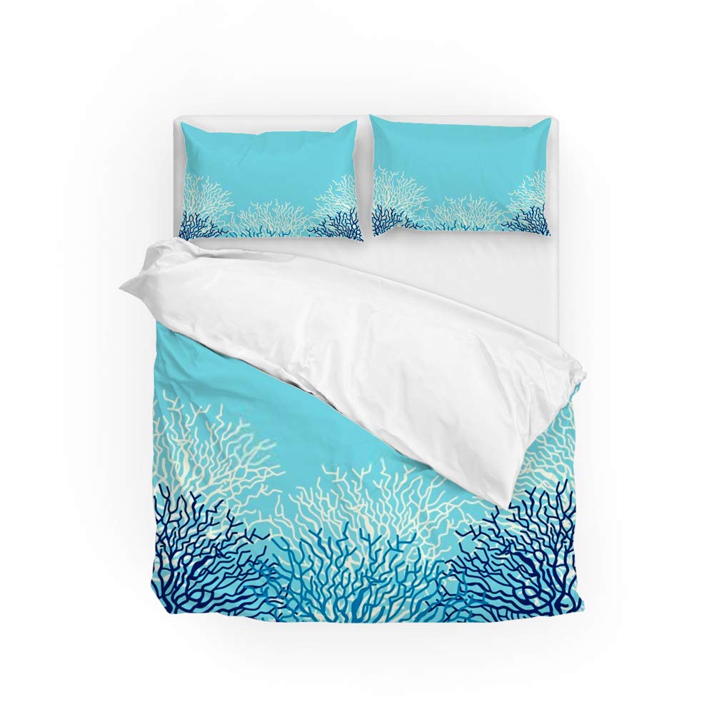 Housse de couette lit 3 pièces parure de lit microfibre polyester ultra douce Long Twin 5