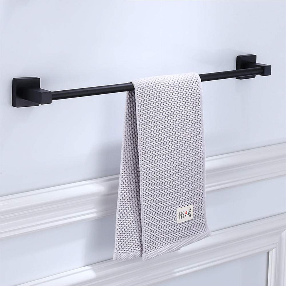 Portasciugamani rustico industriale da parete, in acciaio inox, stile vintage, per bagno, 48 cm, nero