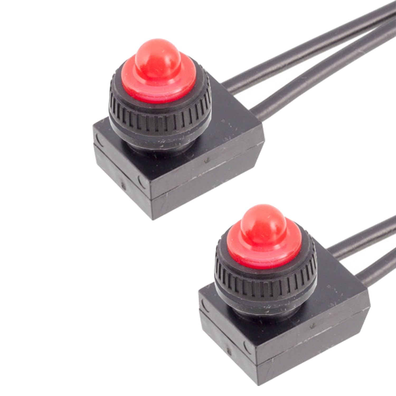 Powice 5x Kippschalter 12V Mit Kabel - Selbstsichernder 2-Pol Schalter