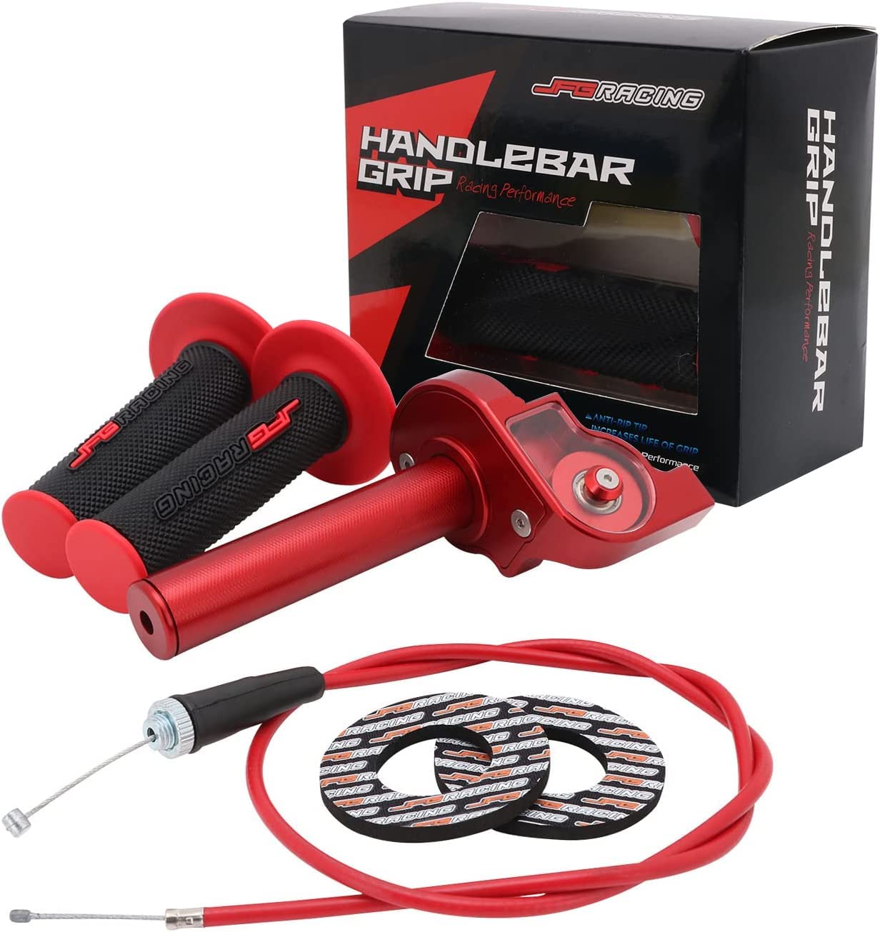 Acceleratore per moto da cross da 22 mm, con cavo dell'acceleratore CNC, universale, per CRF KLX TTR DRZ 50 110 125 150 200 250 Pit Bike ATV Mini Bike Rosso