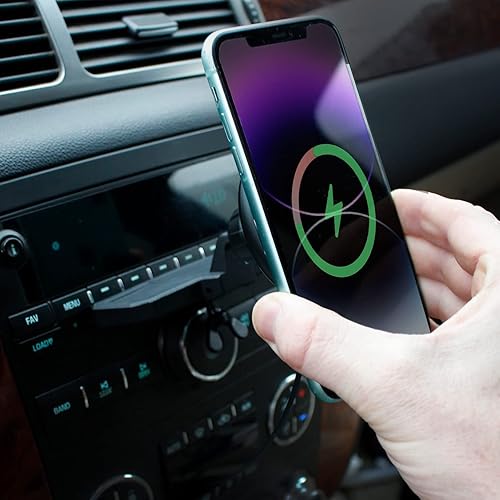 Miniatura 3 de Galvanox Soporte de carga inalámbrica para teléfono con ranura de CD para automóvil, cargador de montaje magnético con accesorio seguro para