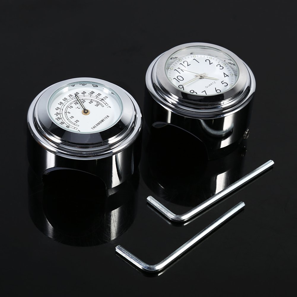 [1 para] 7/8 1 termometr zegar tarcza motocykla funkcja świetlna wodoodporna biała do motocykla roweru