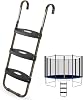 Escalera de 3 Pasos HBTower para Trampolín con Peldaños Planos y Anchos para Niños | Accesorios con Peldaños Antideslizantes, Gancho Universal, Capacidad 220 LBS, Acero Tratado UV y PP 1