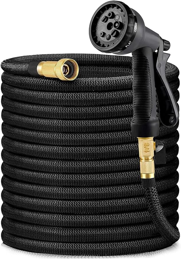 100ft / 200ft & 250ft Automatically Expandable Garden Hose Pipe with Spray Gun Lightweight Durable & Flexible Pipe, Premium Brass Coated Connector Fittings - for Garden, Car & Pet Wash (200 Feet)