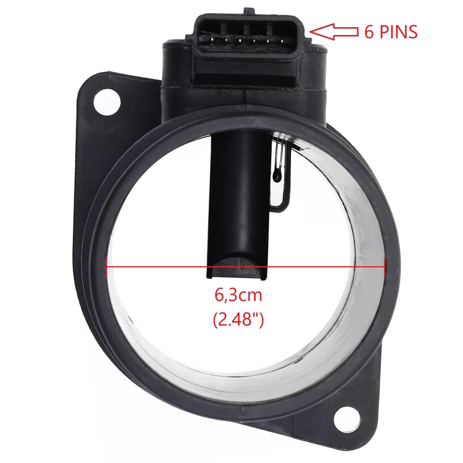 Twowinds - Caudalímetro 5WK97008 Compatible con Renault Kangoo, Master 2, Mégane 2, Scenic 2, Trafic 2; Opel Vivaro, Movano; Nissan Interstar, Primastar X83, Qashqai - Medidor Masa Aire
