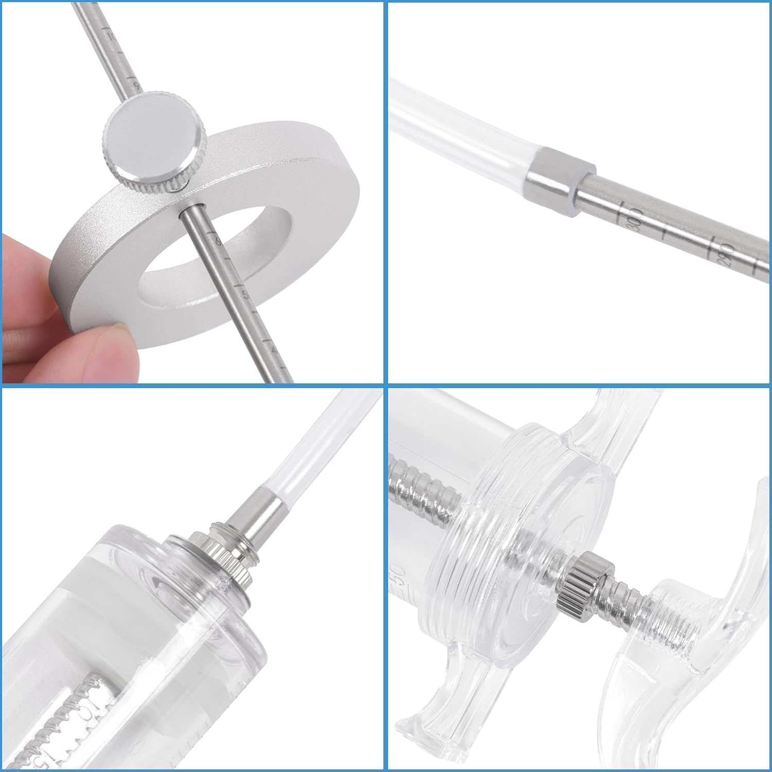 Motorcycle Fork Oil Level Tool Kit, 3PCS Suspension Service Tools Set, Fork Spring Compressor, Damper Rod Bleed Tool, Adjustable Oil Gauge for Conventional & Inverted Forks