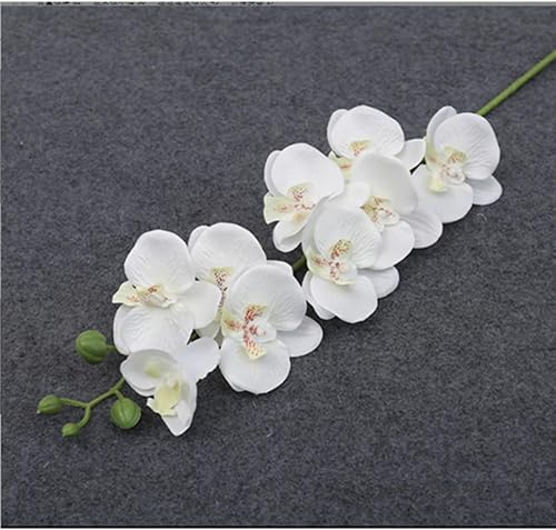 Miniatura 3 de Flores artificiales blancas de Phalaenopsis, tallos de orquídea, flores artificiales de látex de tacto real, ramas de falaenopsis sintética, 9