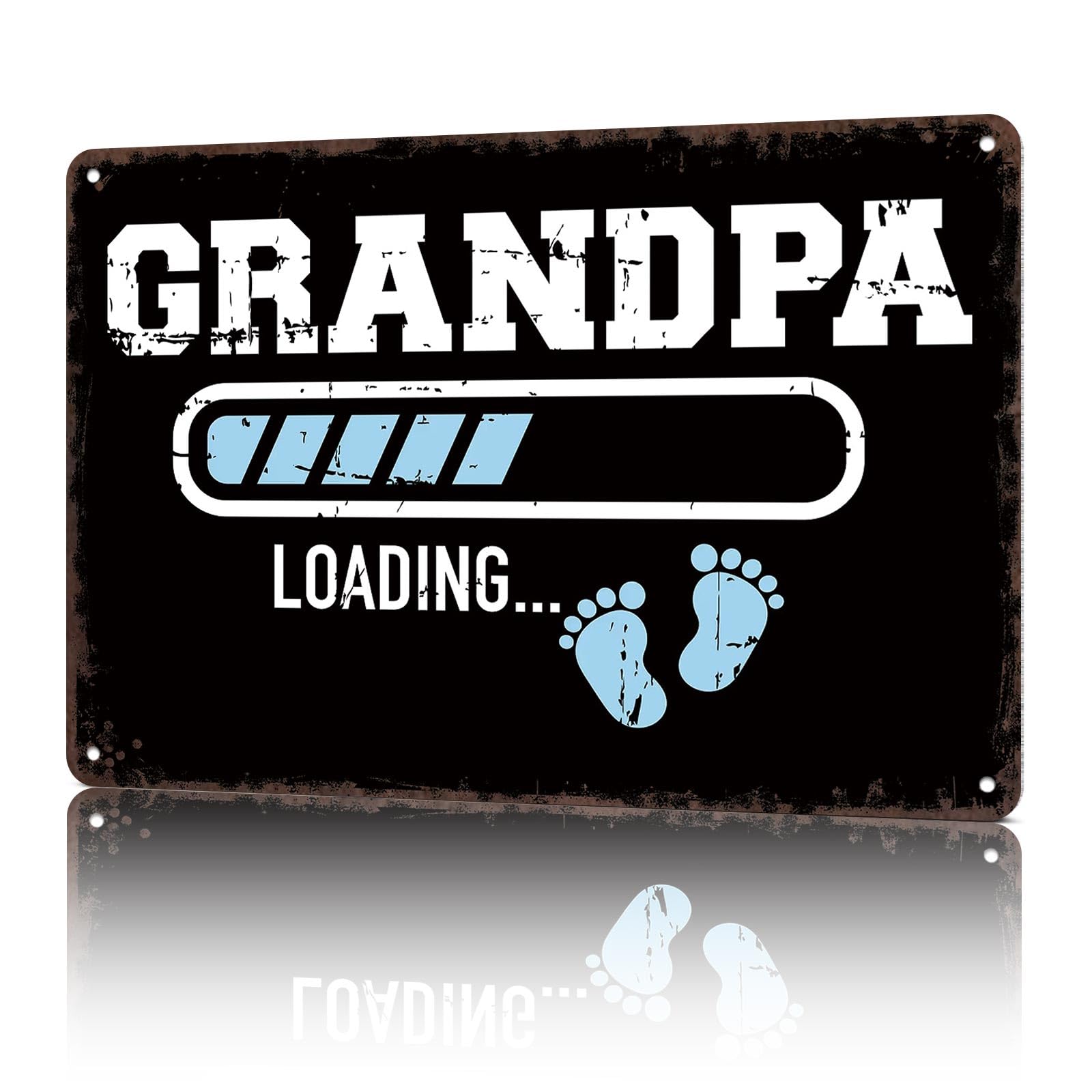 KWQDOZF Vintage Metal Signs Grandpa Loading Baby Feet Funny Tin Sign Poster Wall Art For Home Room Bedroom Office Decor 8x12inch