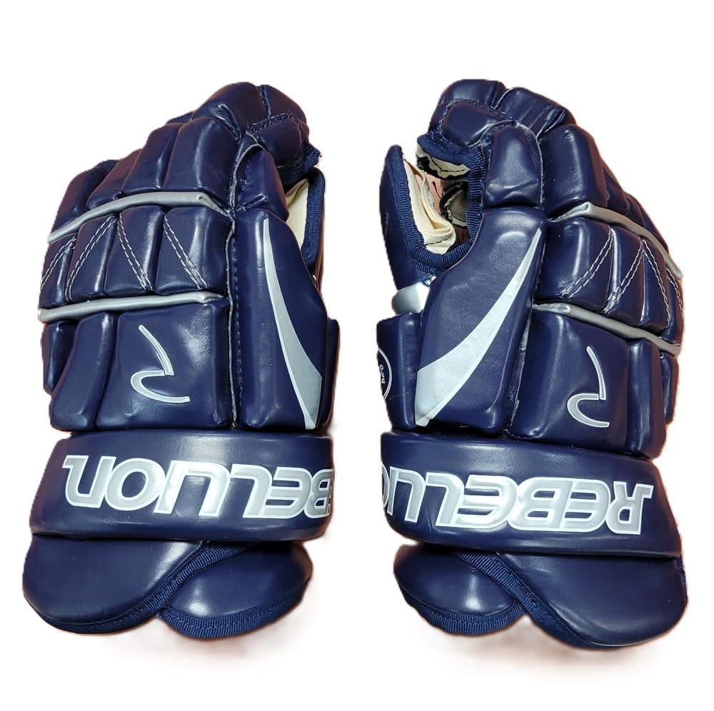 Rebellion Pro Series 5500 Leather Junior Hockey Gloves - Navy (10.5