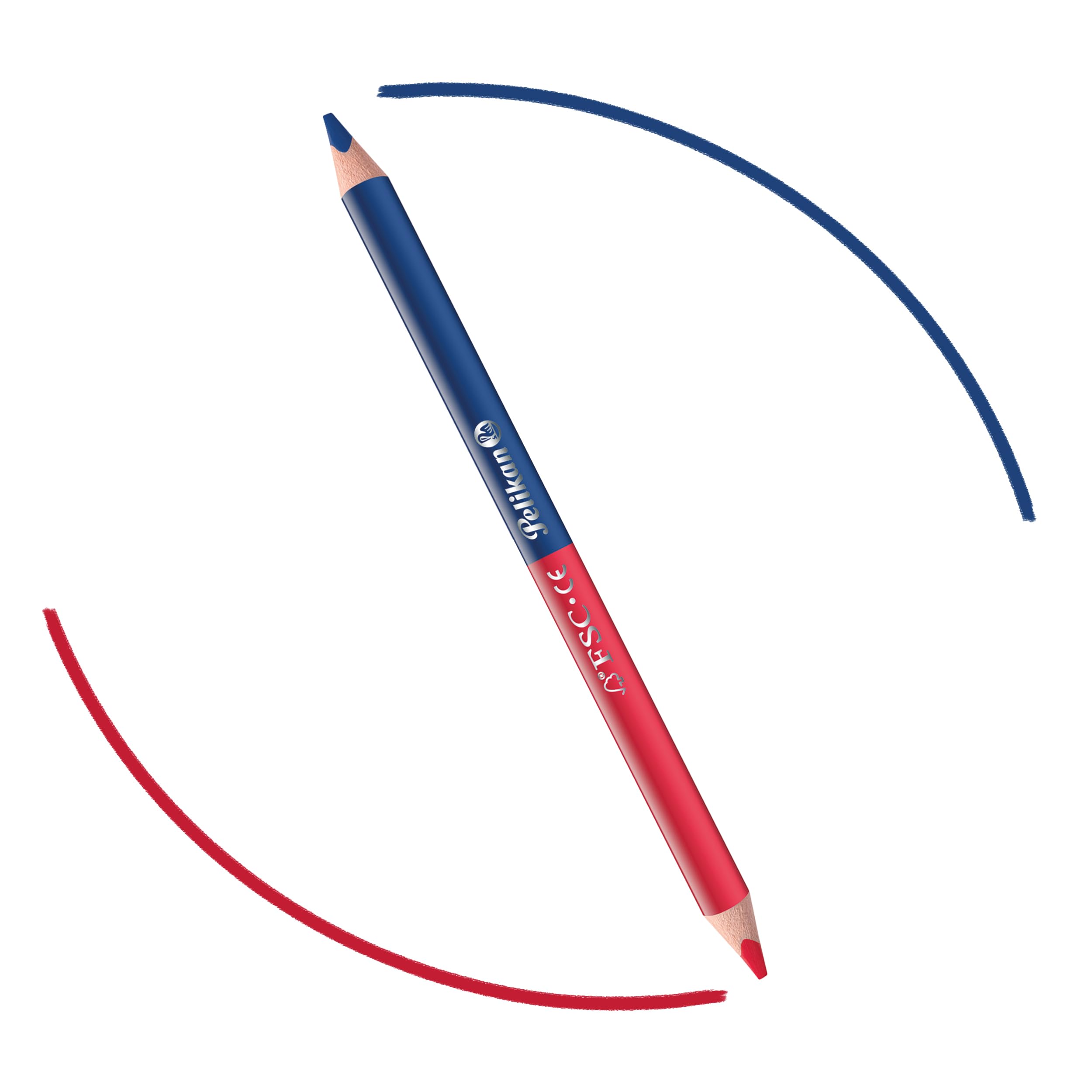 Pelikan Matita Bicolore Rossa Blu 4 mm Impugnatura Ergonomica Triangolare 2 Pezzi