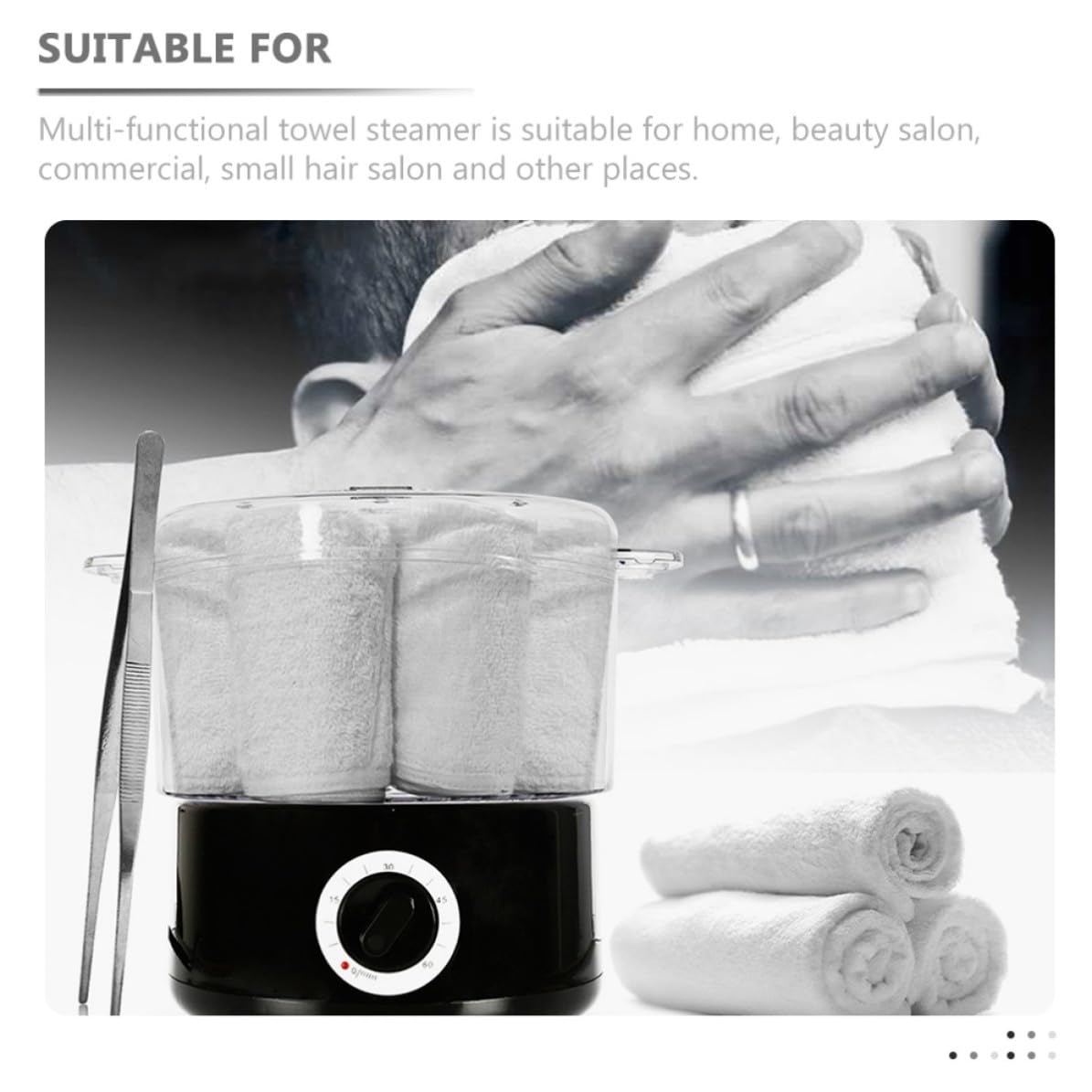 Mobestech Handtuchwärmer und Dampfgerät aus Edelstahl mit Schnellem Aufheizen und Tragbarem Design für Professionelle Nutzung im Salon und Spa