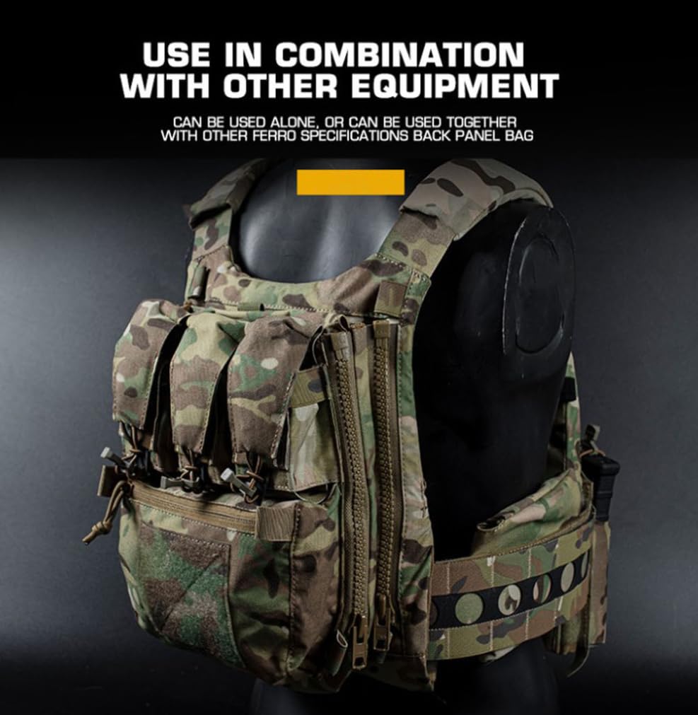 ACEXIER Sac à Eau Tactique Panneau arrière Molle System Side Zip Vest Back Panel Water Hydration Bladder Reservoir for FCPC V5 Hunting Vest