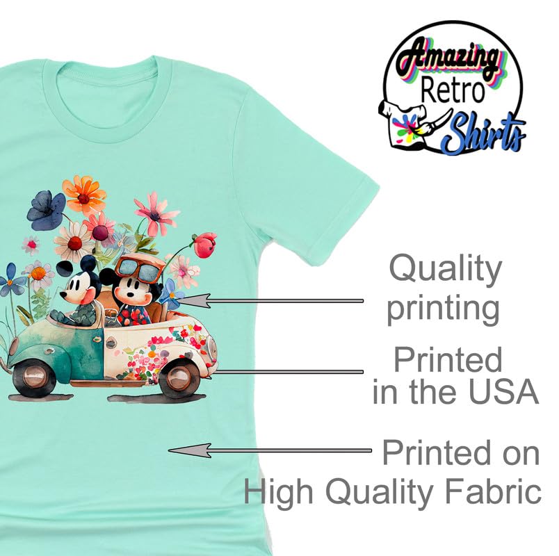 Mickey Springtime Floral Car Shirt, Epcot Flower and Garden Shirt Unisex Casual Short Sleeve3