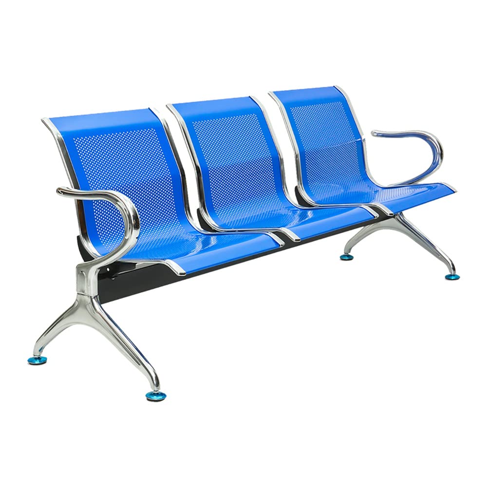 Karnak Banco Metal Heavy-Duty Metal Bench with Armrests and Backrest - Modern and Comfortable Bench (K# 222-1)