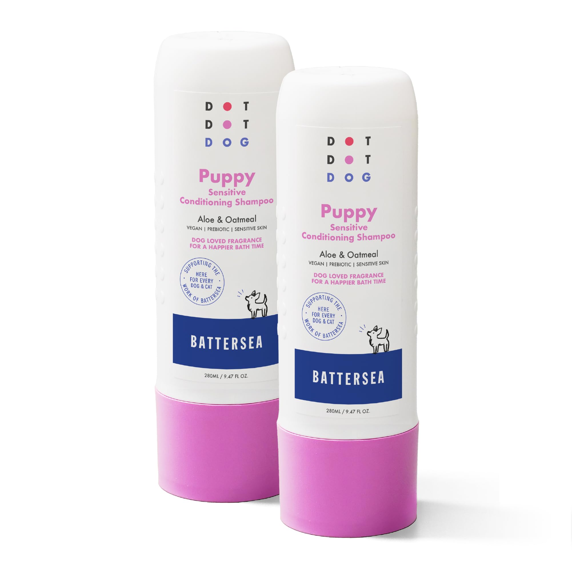 Puppy Shampoo from 8 Weeks - Gentle, Hypoallergenic & Vegan, Low-Irritation Fragrance Dog Shampoo Sensitive Skin & Itchy Skin - Soft & Shiny Fur - Puppy Essentials - 280ml x2
