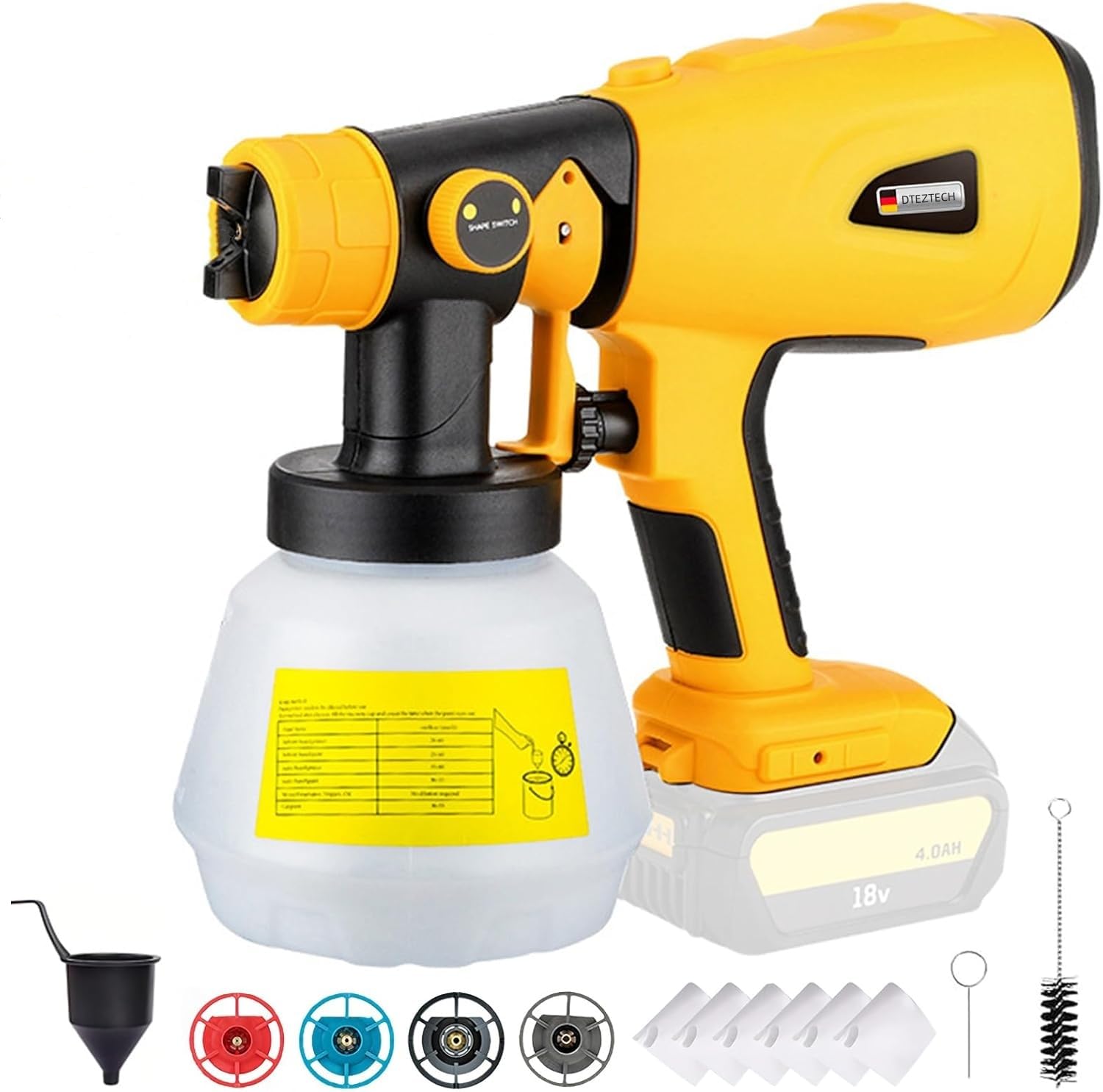 DTEZTECH Cordless Paint Sprayer