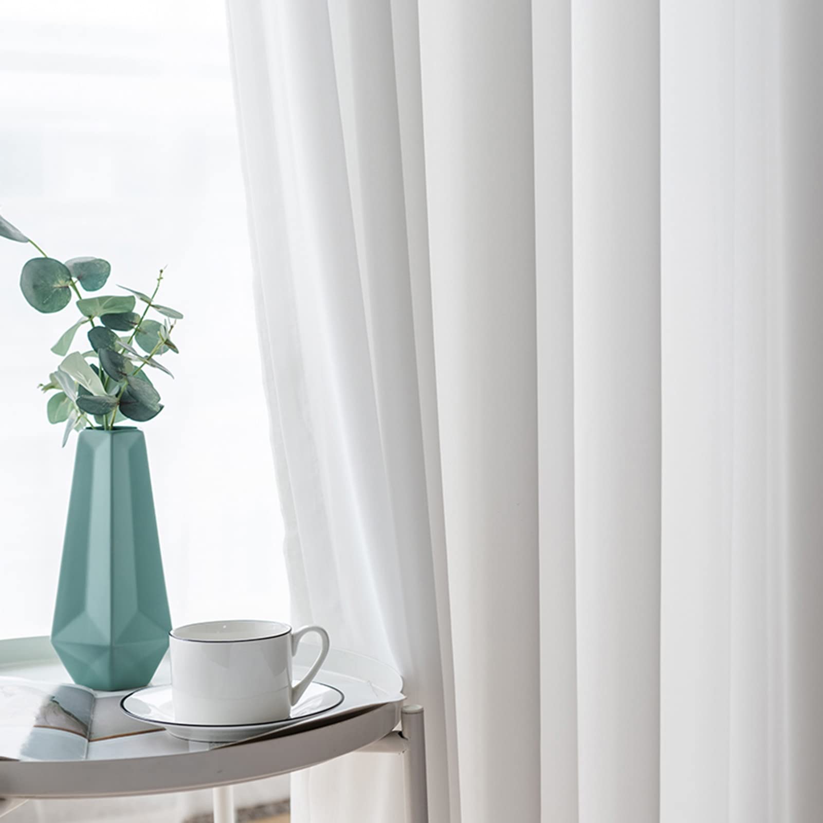 Rideaux en Dentelle Semi-Transparents pour Les Fenêtres, Rideaux en Voile Mélangé Filtrant La Lumière pour Le Salon, La Chambre à Coucher, 1 Panneau. (Size : 160x260cm/63x102in(WxH))