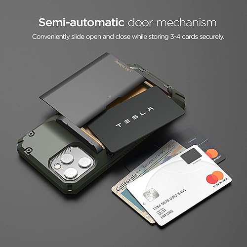 Miniatura 2 de VRS DESIGN Damda Glide Pro - Funda para iPhone 12 Pro Max, con 4 tarjetas Premium Robusta Semiautomática Funda para tarjeta de crédito para iPhone