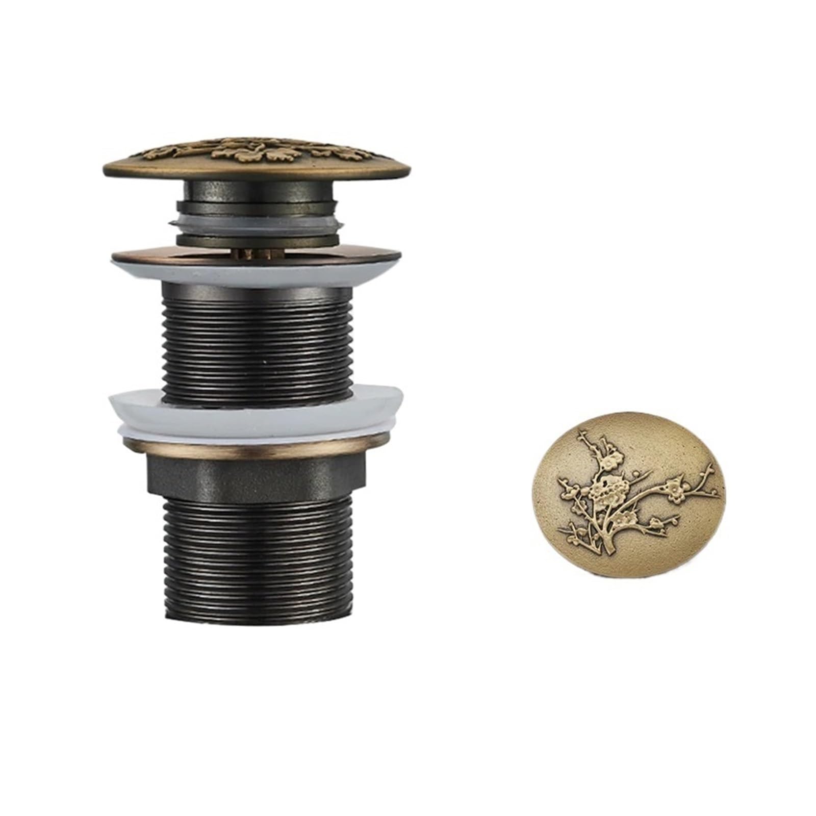 Pop Up Clack, Pop Up Sink Plug Replacement with Strainer, Bathroom Drain Stopper Multicolor(Antique a)