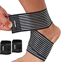 Vista 4 de ONTYZZ Vendaje de compresión ajustable para pantorrilla, rodilleras elásticas deportivas para reemplazo de muñeca, codo y tobillo Negro