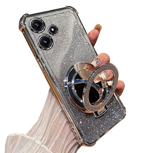 LUNBER-ARMOR�EFor Redmi 12 5G �N���A �P�[�X Note 12R �J�o�[ �����Y�J�o�[�t�� ���� ���b�L TPU �\�t�g�P�[�X �O���f�[�V���� �O���b�^�[ �����^�X�}�z�����O�t�� �X�^���h�@�\ �~���[�t���X�g���b�v��(�V���o�[)