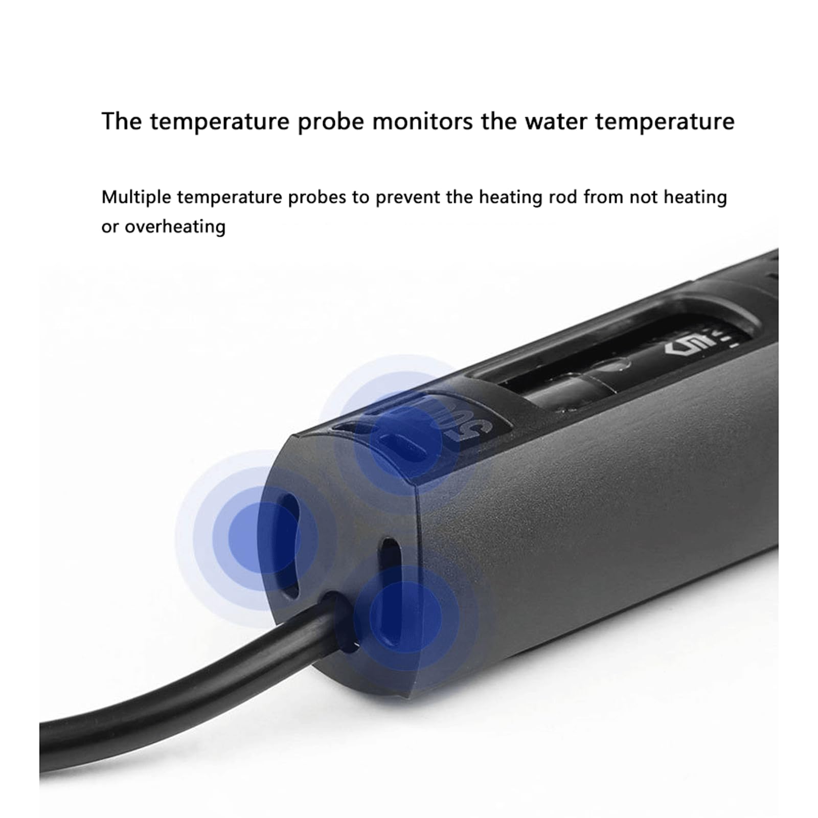 Asta di Riscaldamento per Acquario Termostato Visualizzazione Digitale Vetro Esterno Controllo Temperatura Serbatoio con Manicotto Protettivo AntiGraffio,300W