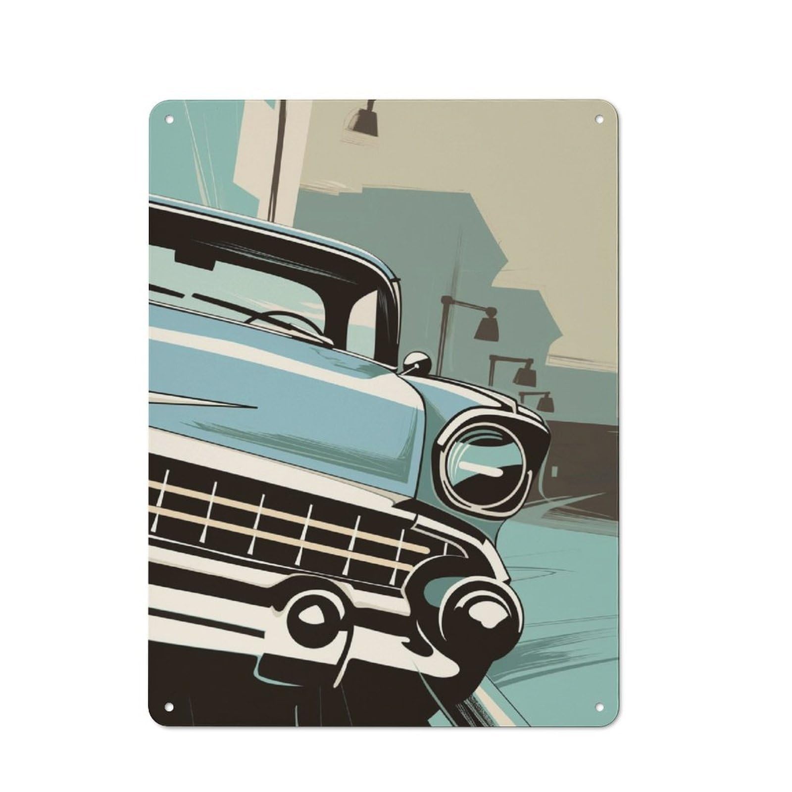 Junmoney Retro Car Tin Wall Plaque 40X30cm With For Guest Room Or Hallway, For Metal Sign Collectors, For Garage And Workshop Walls