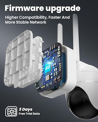 Miniatura 7 de ieGeek Cámara de seguridad 2K inalámbrica para exteriores WiFi 24G 360 View Pan Tilt Strobe LightSpotlight Sistema de seguridad para el hogar con