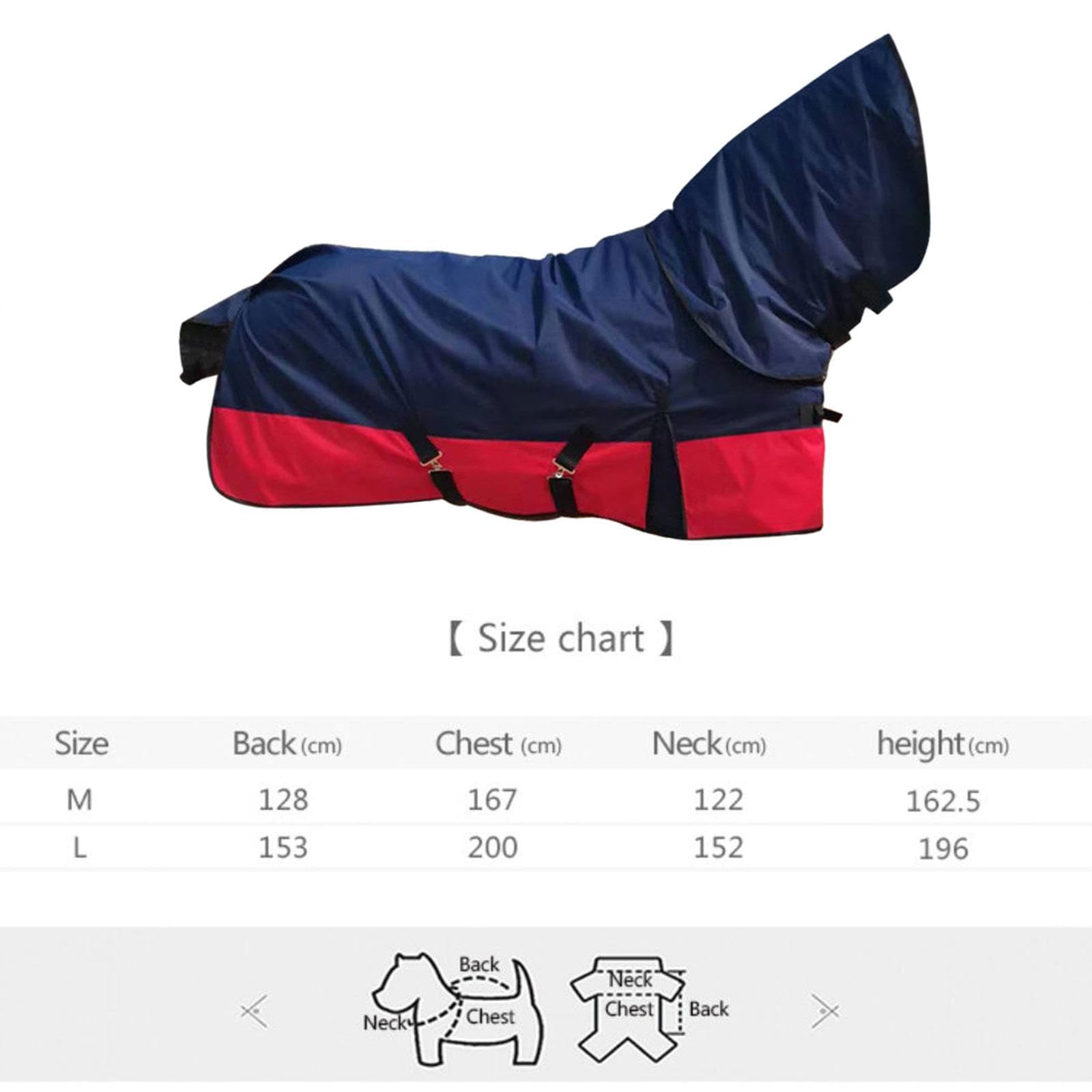 Manta para Caballo Impermeable Transpirable sin Relleno con Cubre Cuello Desmontable Hebillas Ajustables Resistente al Viento y Lluvia Apta para