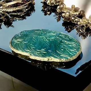 Green Resin Tray, Satin Effect Vanity Tray,